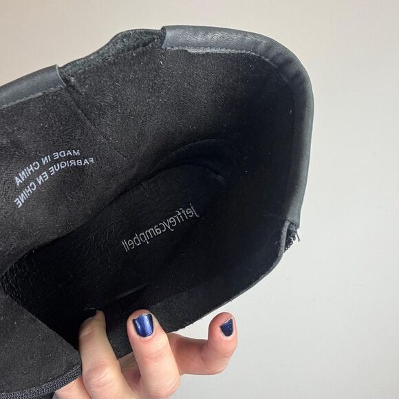 Jeffrey Campbell Handler Black Leather Motorcycle Biker Ankle Boots - Picture 8 of 8